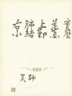 右肺上叶实性微小结节怎么办