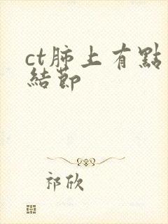 ct肺上有点小结节封面