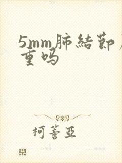 5mm肺结节严重吗封面