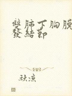 双肺下胸膜下多发结节