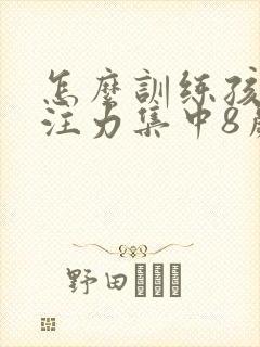 怎么训练孩子专注力集中8岁封面