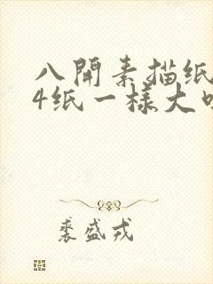 八开素描纸和a4纸一样大吗