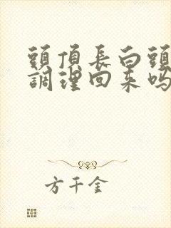 头顶长白头发能调理回来吗