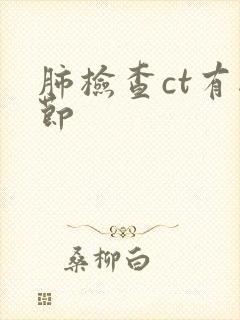 肺检查ct有结节