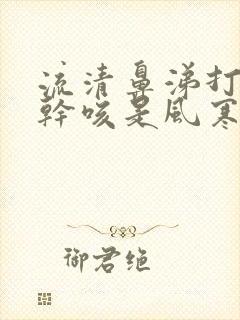 流清鼻涕打喷嚏干咳是风寒还是风热封面