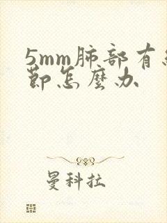 5mm肺部有结节怎么办封面