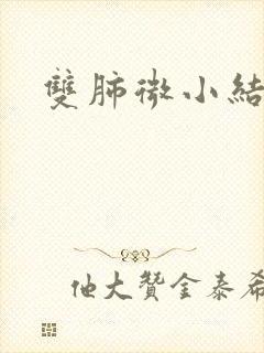 双肺微小结节影