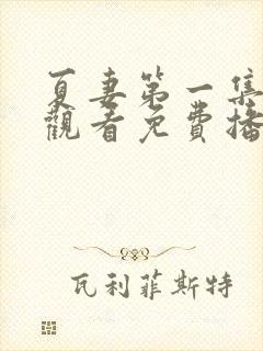 夏妻第一集在线观看免费播放电视剧