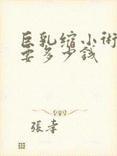 巨乳缩小术大概要多少钱