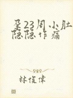 孕23周小肚子隐隐作痛