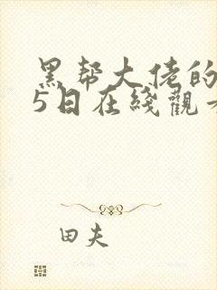 黑帮大佬的365日在线观看