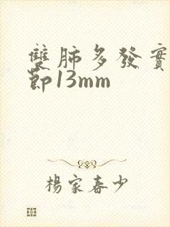 双肺多发实性结节13mm