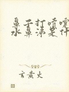 鼻子打喷嚏流清水鼻涕是什么原因