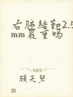 右肺结节2.5mm严重吗