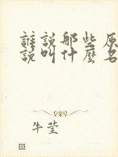 谁说那些原著小说叫什么名字