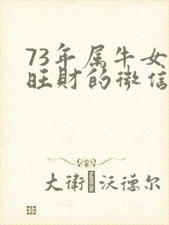 73年属牛女最旺财的微信网名