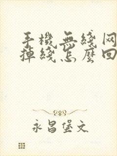 手机无线网老是掉线怎么回事