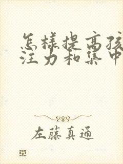 怎样提高孩子专注力和集中注意力