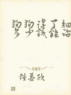 狗狗得了细小花多少钱能治好