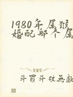 1980年属猴婚配哪个属相最好