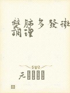 双肺多发微结节调理