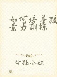 如何培养孩子注意力训练