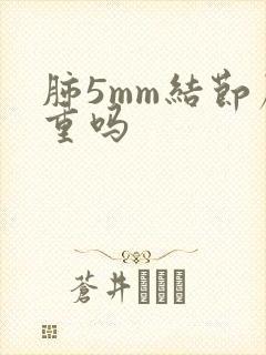 肺5mm结节严重吗