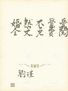 婚然不觉爱上你全文免费阅读