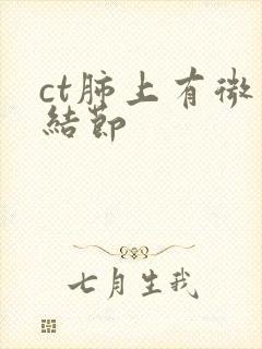 ct肺上有微小结节封面