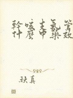 干咳支气管炎吃什么中药效果好呢