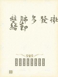 双肺多发微小小结节