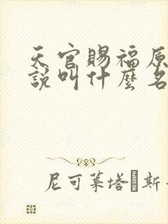 天官赐福原著小说叫什么名字