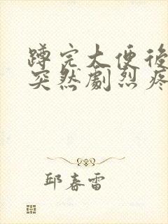 蹲完大便后小腹突然剧烈疼痛封面