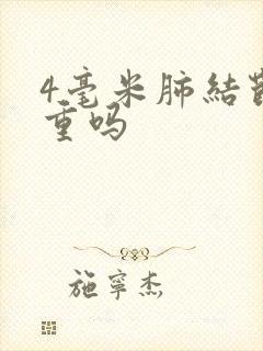 4毫米肺结节严重吗