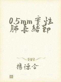 0.5mm实性肺长结节