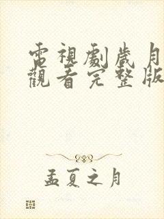 电视剧岁月免费观看完整版高清封面