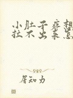 小肚子疼想拉屎拉不出来怎么回事