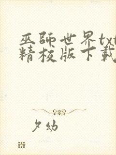 巫师世界txt精校版下载