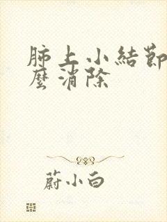 肺上小结节吃什么消除