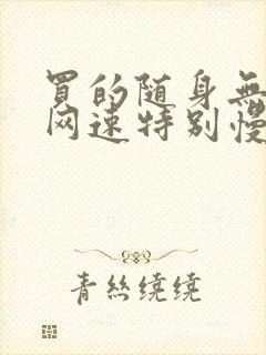 买的随身无线网网速特别慢