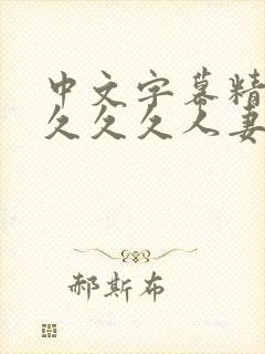 中文字幕精品久久久久人妻