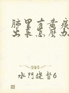 肺里有黄痰咳不出来怎么办