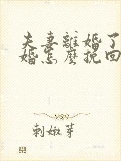 夫妻离婚了想复婚怎么挽回