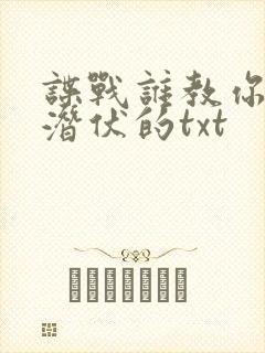 谍战谁教你这么潜伏的txt封面