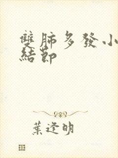 双肺多发小,微结节