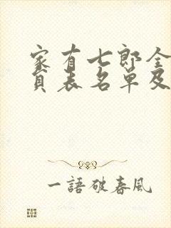家有七郎全部演员表名单及角色介绍
