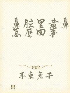 鼻腔里黄鼻涕是怎么回事