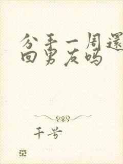 分手一周还能挽回男友吗