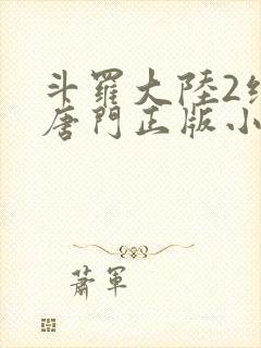 斗罗大陆2绝世唐门正版小说封面