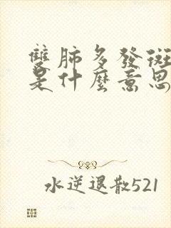 双肺多发斑点影是什么意思